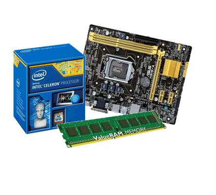 DW System Aufrüstkit 2 mit Intel Core i3-13100 Quad Core 4x 3400MhzHz (4C/8T) boxed max Turbo 4800MHz, Intel H610 Mainboard, 8GB DDR5 RAM,