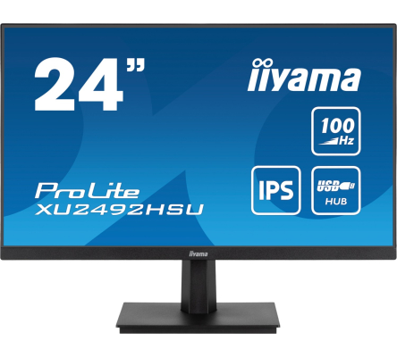 IIYAMA XU2492HSU-B6 60,96cm 24Zoll ETE IPS-panel 1920x1080 100Hz 250cd/m Speakers HDMI DisplayPort 0,4ms MPRT FreeSync USB-HUB