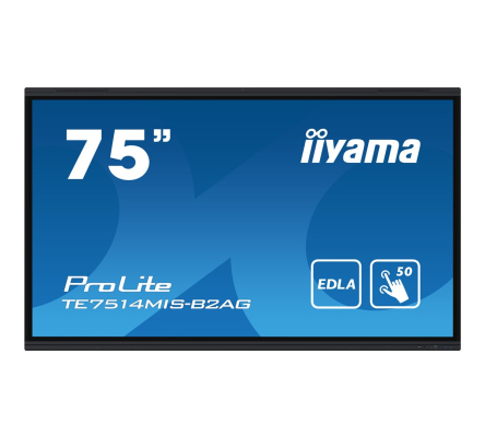 IIYAMA TE7514MIS-B2AG 190,5cm 75Zoll iiWare12E EDLA Google GMS apps Android 13 50-Points PureTouch IR+ with zero bonding 3840x2160