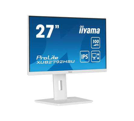IIYAMA XUB2792HSU-W6 68,58cm 27Zoll ETE IPS FHD 100Hz 250cd/m2 0,4ms Speakers HDMI DP USB 4x3.2 White FreeSync 15cm Height Adj. Wt