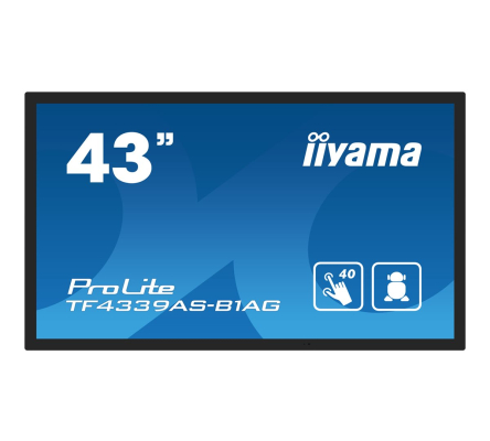 IIYAMA TF4339AS-B1AG 109,22cm 43Zoll PCAP Anti-glare Bezel Free Android 11 OS 40-Points Touch Screen 1920x1080 IPS panel 24/7