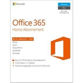 Office 365 Home 5PC 5 Tablet 1TB Cloud Speicher